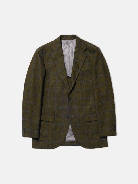 J. PRESS OLIVE & BLUE DONEGAL TWEED WOOL SPORT COAT - TRIM FIT
