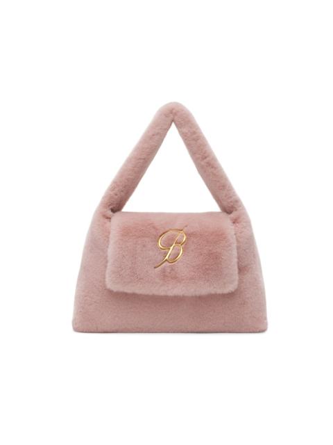 Pink Large-Size Flap & Logo Bag