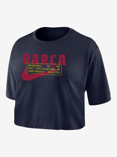 FC Barcelona Nike Women's Dri-FIT Soccer Cropped T-Shirt