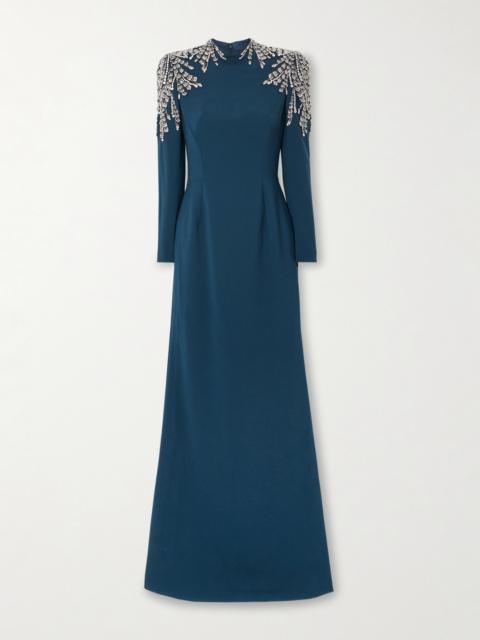JENNY PACKHAM Cobra Crystal-embellished Crepe Gown