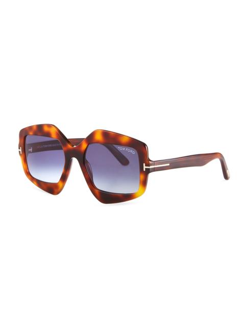 TOM FORD Tate Irregular Square Acetate Sunglasses