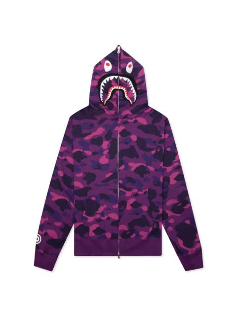 COLOR CAMO SHARK FULL ZIP HOODIE - PURPLE