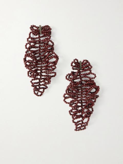 Brunello Cucinelli Beaded Red Earrings