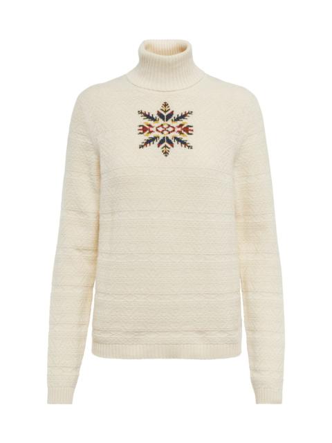 Intarsia cashmere turtleneck sweater