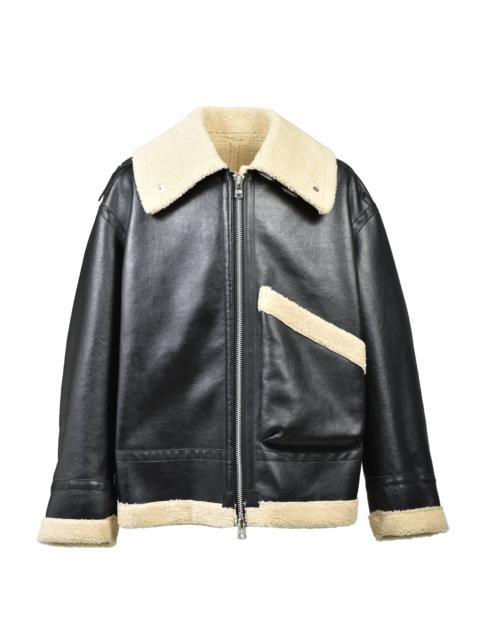 TAKAHIROMIYASHITA TheSoloist. FAUX MOUTON FLIGHT JACKET / BLK X BEI