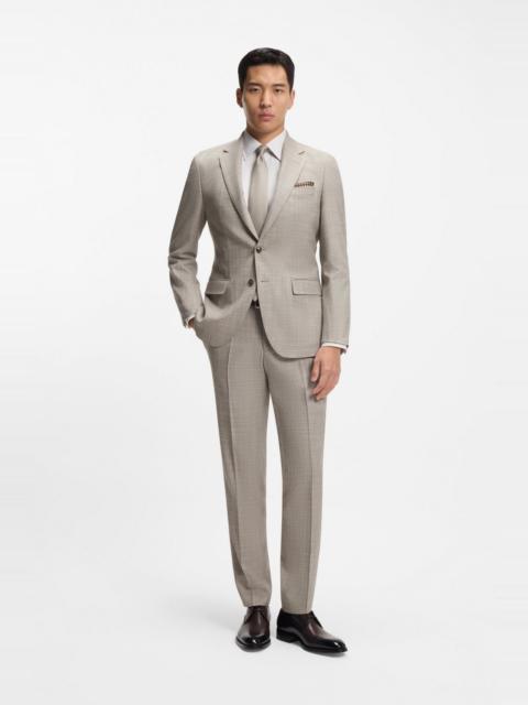 BOSS PATTERNED TWO-PIECE SLIM-FIT SUIT IN A WOOL-SILK BLEND