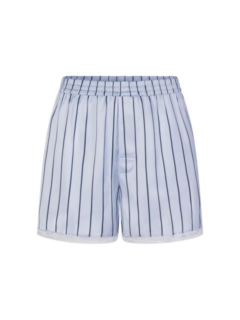 SKIMS Skims Lace-trim Woven Shine Boxer Shorts