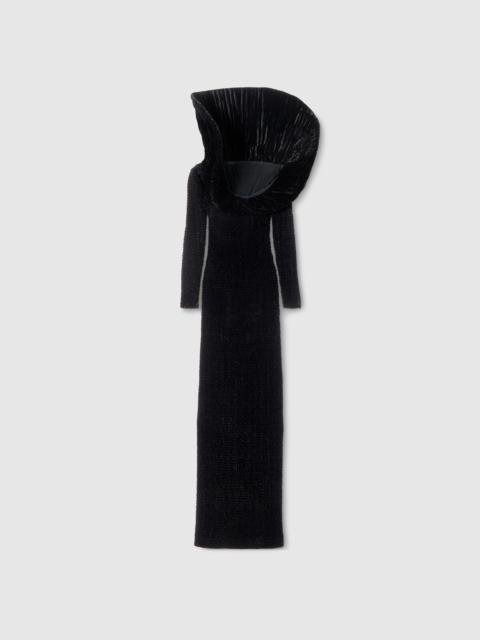 GUCCI Froissé silk velvet long dress