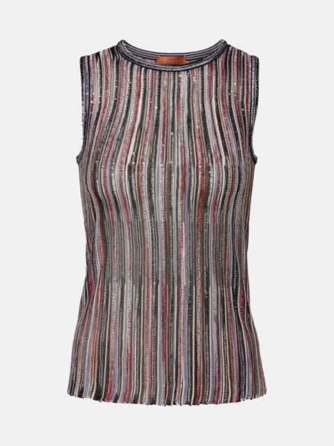 Missoni Sequined striped lamé maxi dress