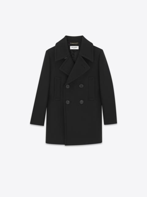 SAINT LAURENT double-breasted peacoat in wool