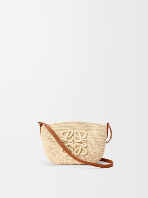 Loewe Eclipse pochette in raffia and calfskin