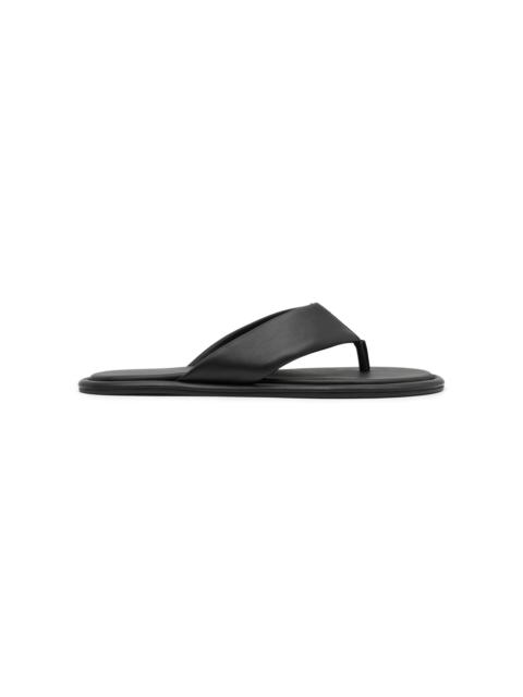 Soft Leather Thong Slides black