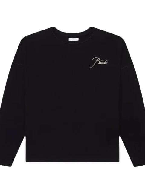 Rhude Classique Reverse Long Sleeve Tee "Black" RHPS25TT14012