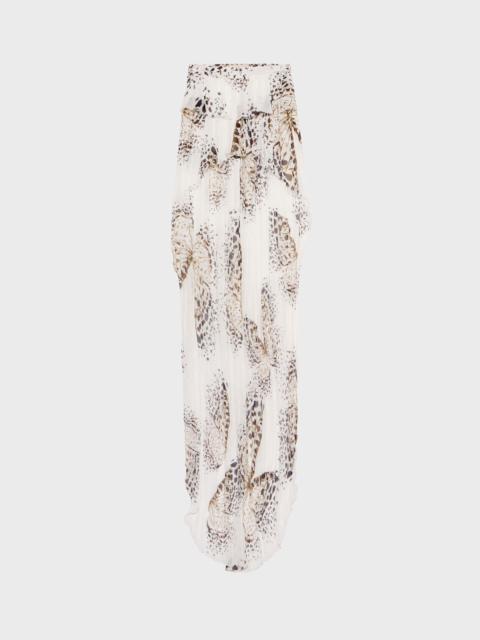 Blumarine ASYMMETRICAL PRINTED GEORGETTE SKIRT WITH RUFFLES