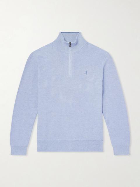 Polo Ralph Lauren Logo-Embroidered Cotton Half-Zip Sweater