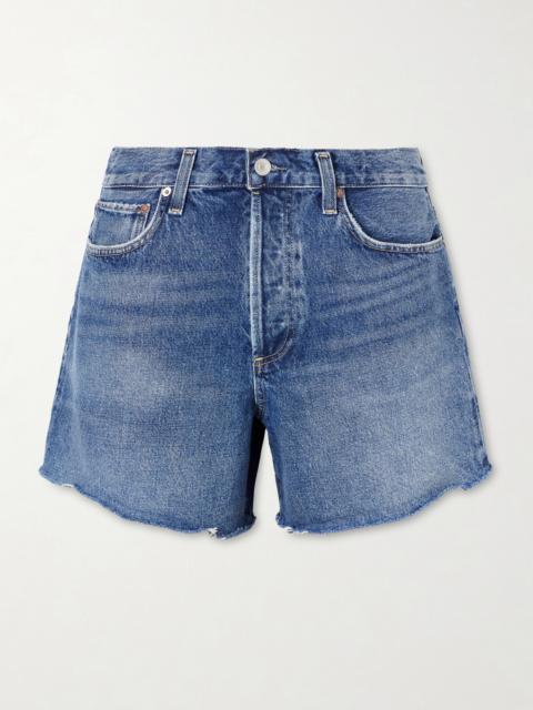 AGOLDE Nye Frayed Denim Shorts