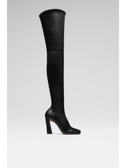 Amina Muaddi MARINE STRETCH THIGH HIGH BOOT BLACK STRETCH NAPPA