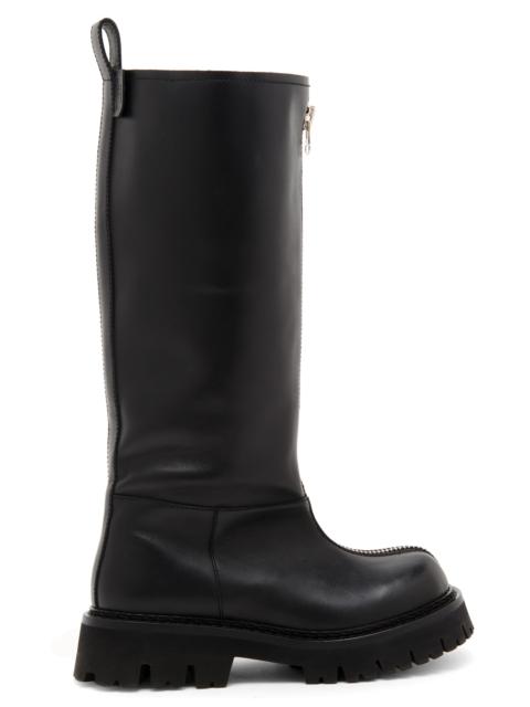 Moschino Women's 40MM Zip-Front Leather Boots - Black