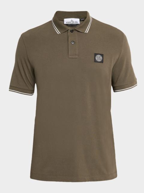 Stone Island Men's Short Sleeve Striped Edge Polo Shirt