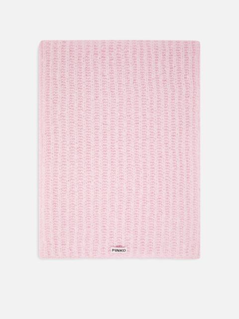 PINKO RIBBED SCARF WITH PINKO LOGO LETTERING