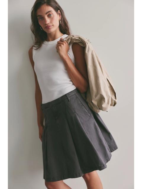 FREE PEOPLE Chino Pleated Midi Skirt