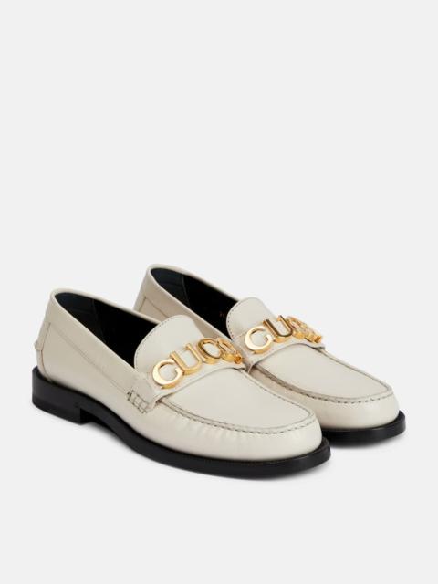 GUCCI logo-plaque leather loafers