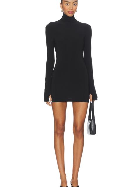 NORMA KAMALI Long Sleeve Slim Fit Turtleneck Pickleball Dress