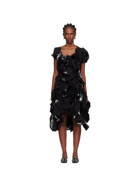 Yohji Yamamoto Black & Gunmetal Cut-Out Midi Dress