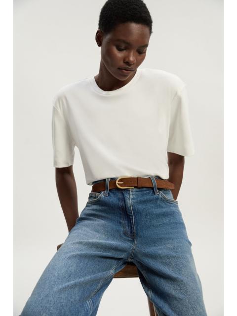 KAREN MILLEN Suede Rounded Buckle Belt