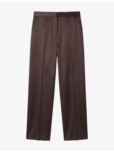The Kooples Pintuck Straight-Leg Woven Trousers