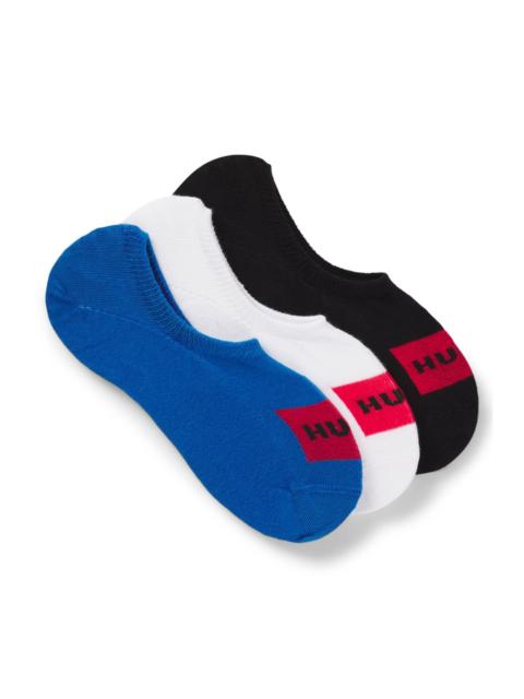 HUGO THREE-PACK OF INVISIBLE SOCKS WITH RED LOGOS