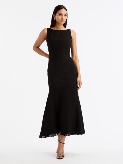 Oscar de la Renta TWEED FLARE TEA LENGTH DRESS
