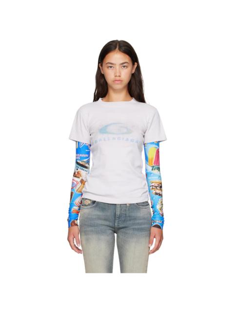 BALENCIAGA Gray Double Sleeve T-shirt