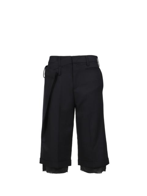 OPEN YY WRAP OVER BERMUDA SHORTS / BLK