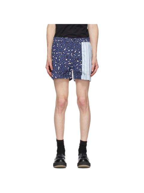 Neil Barrett Blue Multi-Print Shorts