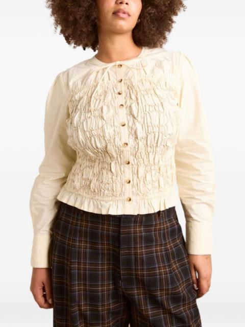 DAMSON MADDER. Elliana smocked button-up shirt