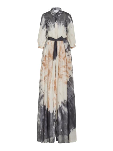 GABRIELA HEARST Daisy Dress in Camel Multi Cashmere Silk Gause