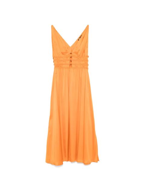 maje V-neck midi dress