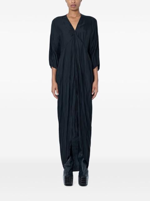 Rick Owens pleated V-neck maxi dress