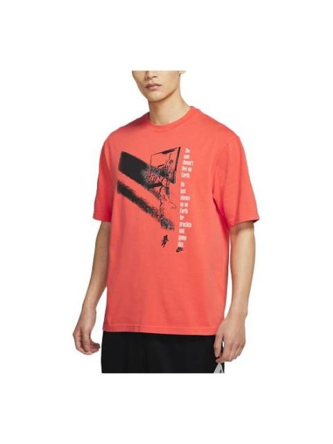 Jordan Air Jordan Flight Flying Man Printing Basketball Sports Short Sleeve Orange CV5109-884