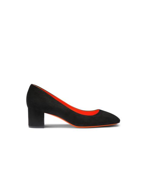 Santoni Women's black suede low-heel pump