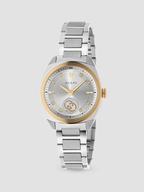 GUCCI Women's Interlocking Two-Tone Stainless Steel & 0.04 TCW Diamond Bracelet Watch/29MM - Silver