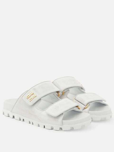 Miu Miu Distressed leather sandals