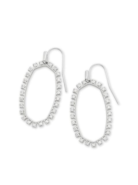 KENDRA SCOTT Elle Open Frame Crystal Drop Earrings in Silver