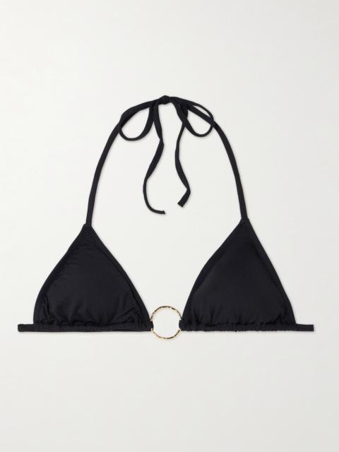 MELISSA ODABASH Miami Embellished Triangle Bikini Top