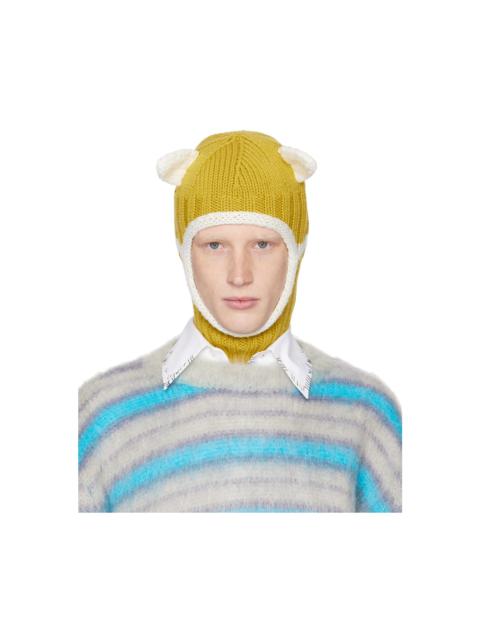 Marni Yellow & Off-White Ears Balaclava