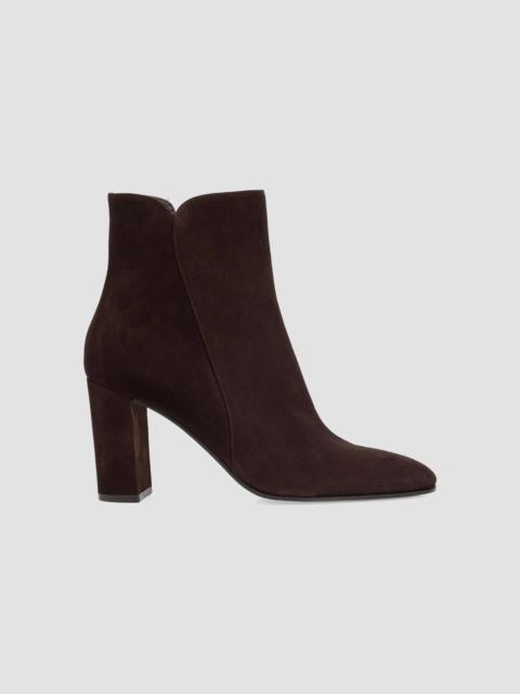 Gianvito Rossi Women's 85mm Suede Ankle Booties - Dark Brown