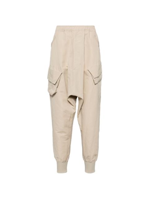 cotton blend drop crotch trouser