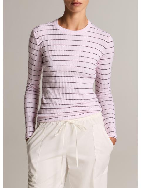 Vince Striped Ribbed Cotton Long-Sleeve T-Shirt