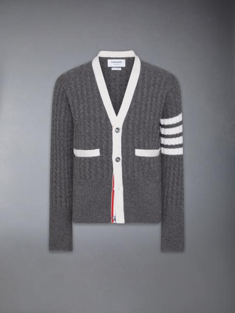Thom Browne CASHMERE 4-BAR V NECK CARDIGAN